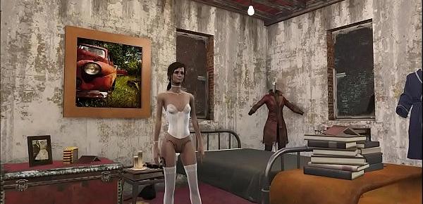  Fallout 4 Elie in white lingerie
